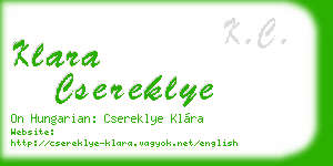 klara csereklye business card