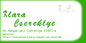 klara csereklye business card